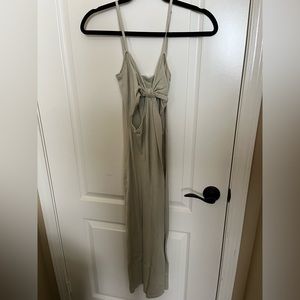 Sage cut out midi dress